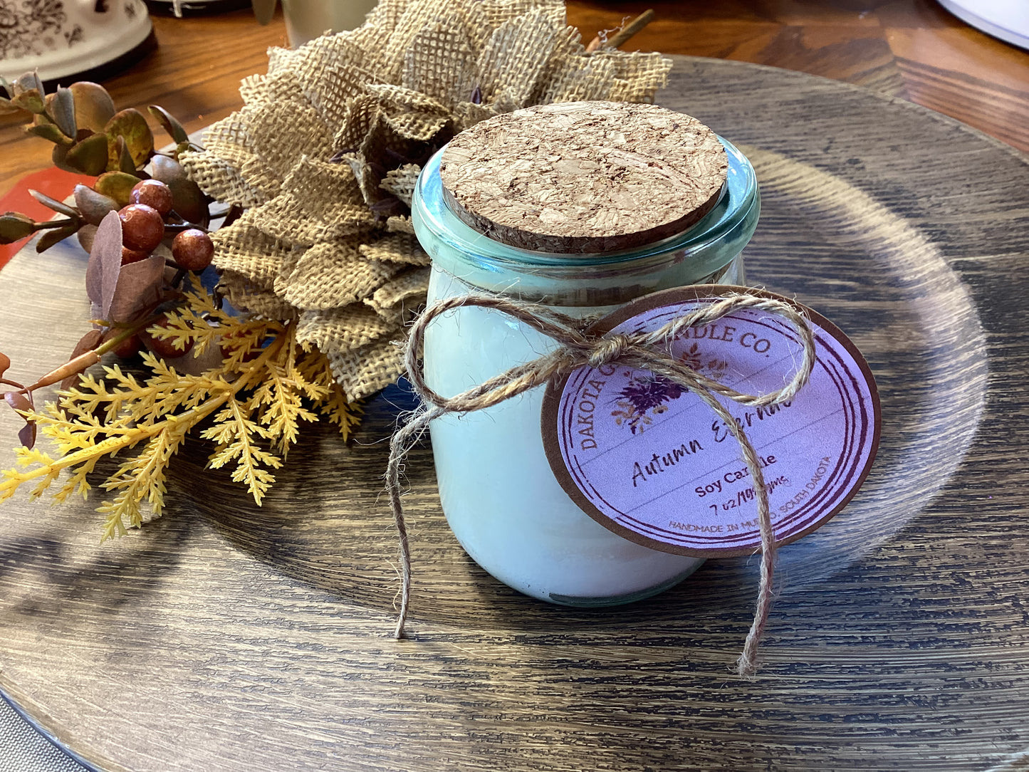 Heavy Glass | Milk Bottle Style | Candle with Cork Lid | Rustic | Soy Candle, 7 oz.
