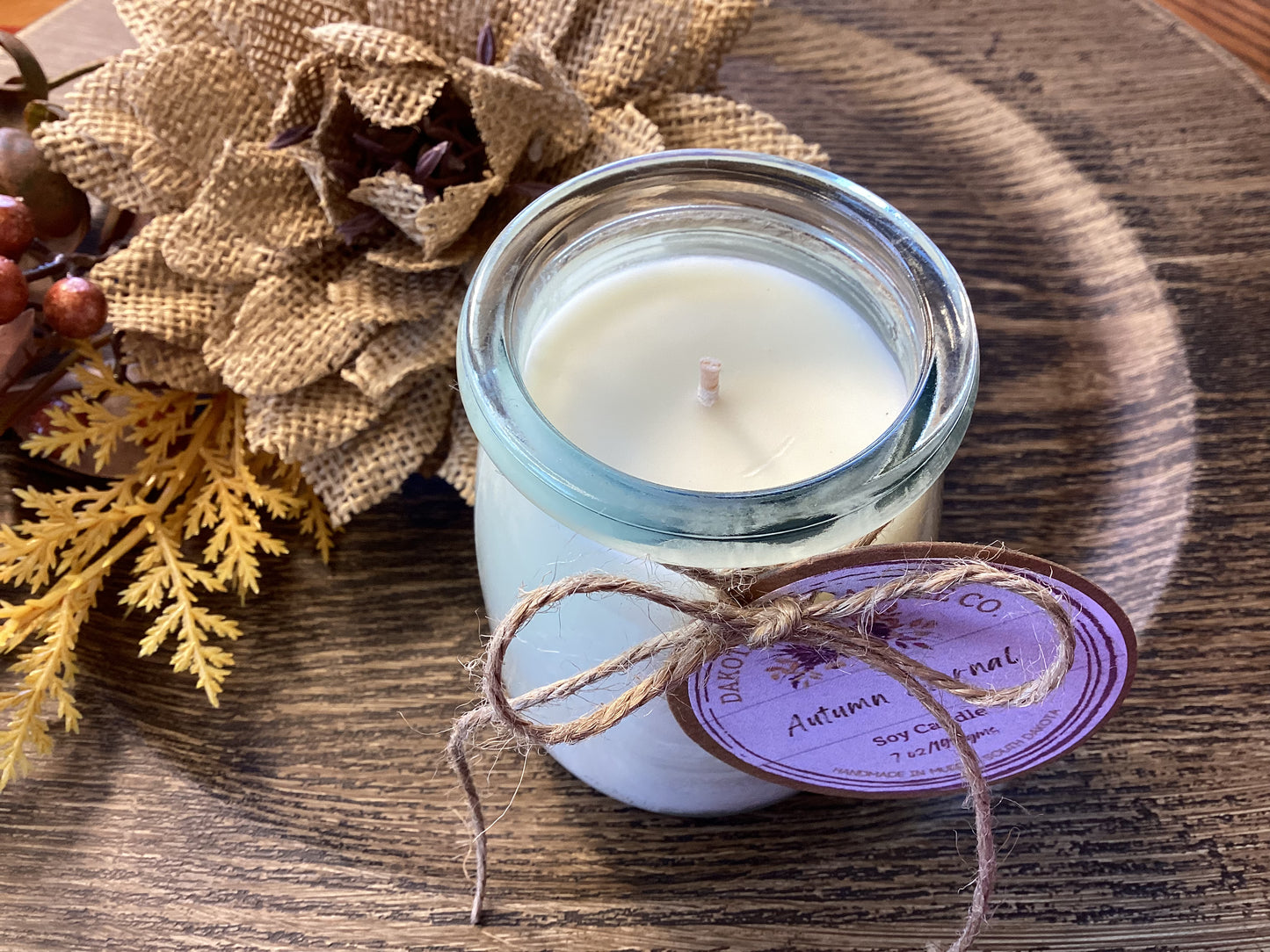 Heavy Glass | Milk Bottle Style | Candle with Cork Lid | Rustic | Soy Candle, 7 oz.