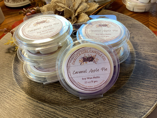 Caramel Apple Pie Scent - Soy Wax Melts | Dye-Free Soy | Clamshell | 2.5 oz