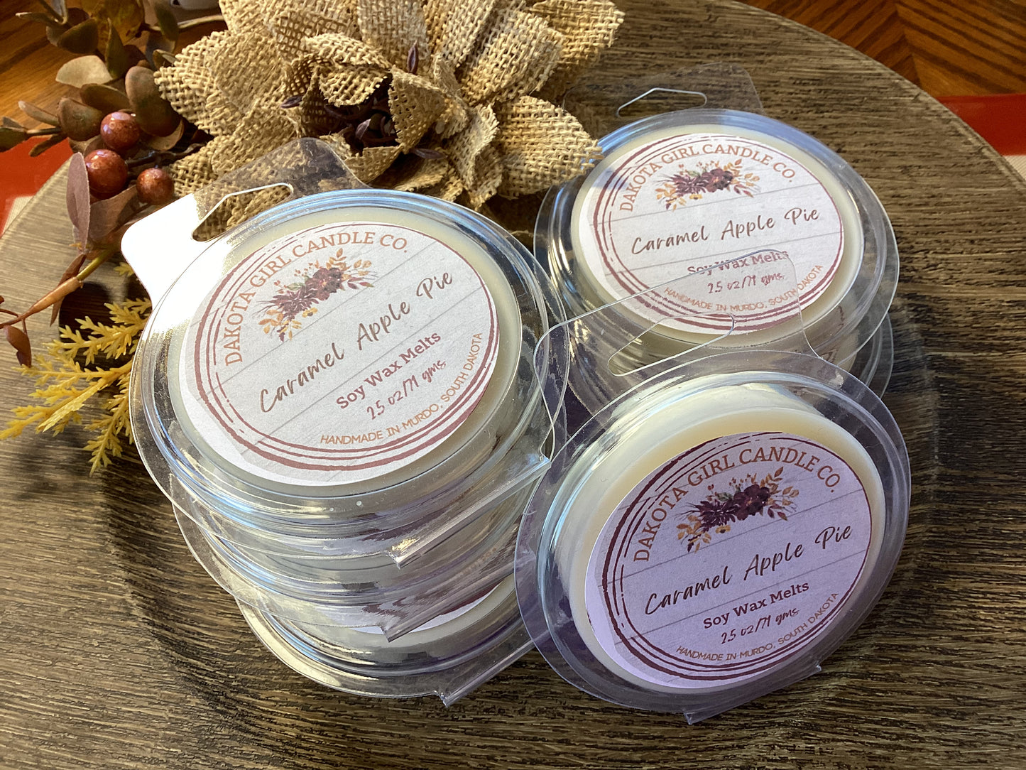 Caramel Apple Pie Scent - Soy Wax Melts | Dye-Free Soy | Clamshell | 2.5 oz