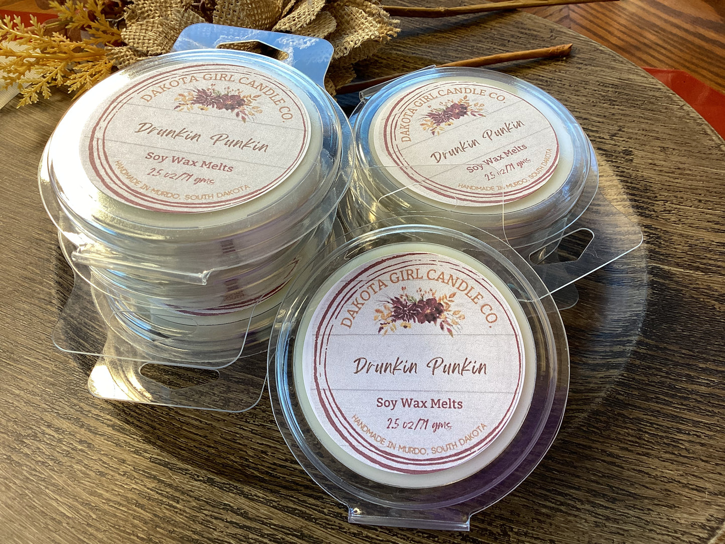 Drunkin Punkin Scent - Soy Wax Melts | Dye-Free Soy | Clamshell | 2.5 oz