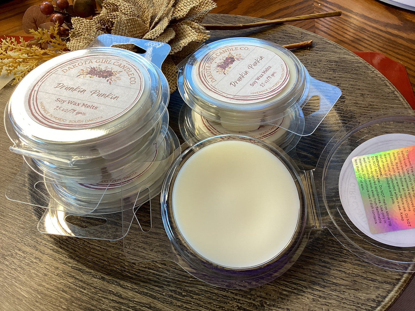 Drunkin Punkin Scent - Soy Wax Melts | Dye-Free Soy | Clamshell | 2.5 oz