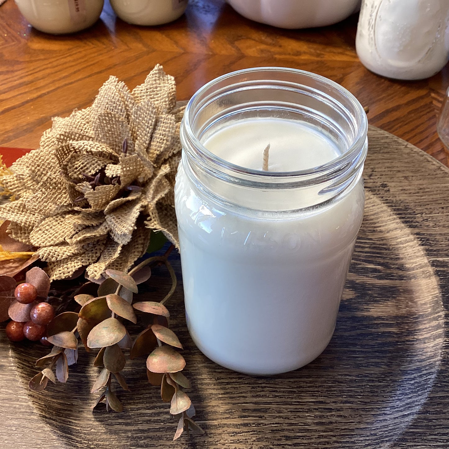 Autumn Eternal Scent - Soy Candle | Clear Mason Jar | Ball Mason Jar | Farmhouse Style | Country Style