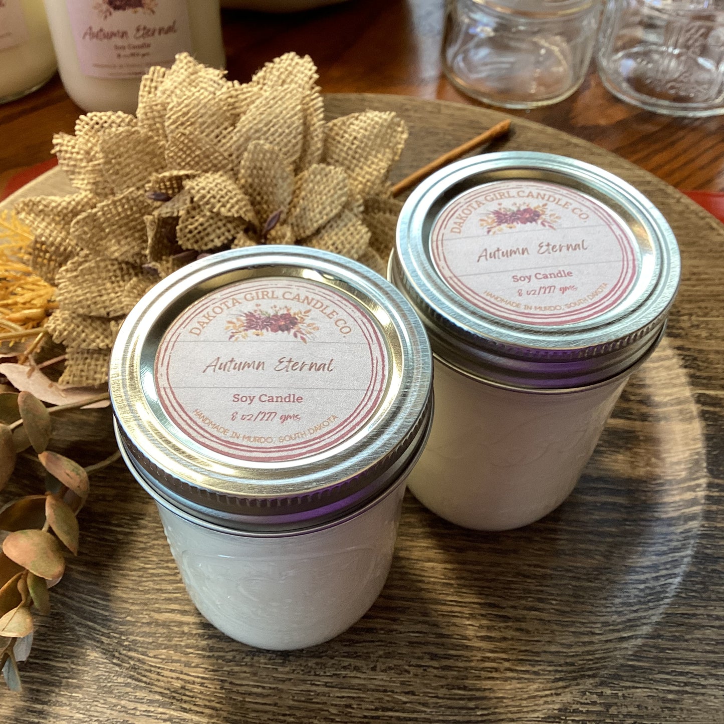 Autumn Eternal Scent - Soy Candle | Clear Mason Jar | Ball Mason Jar | Farmhouse Style | Country Style