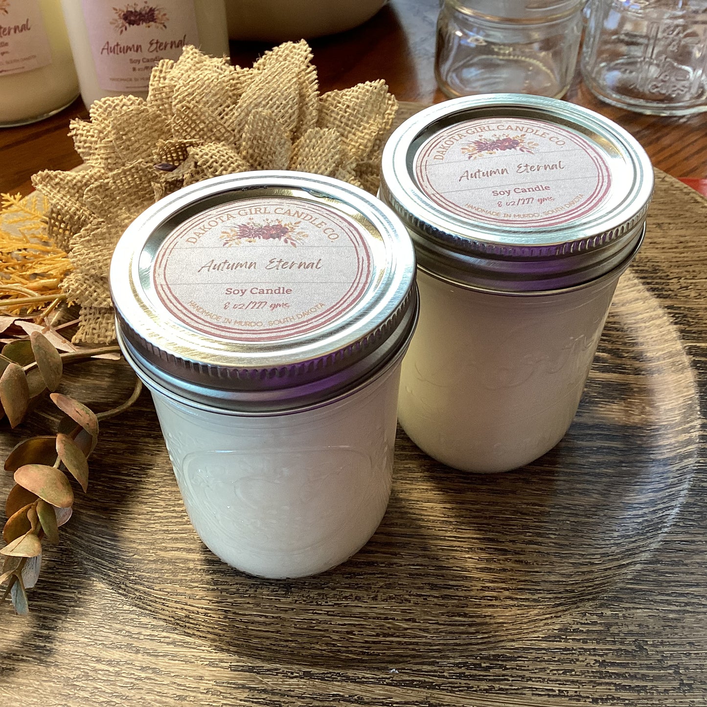 Autumn Eternal Scent - Soy Candle | Clear Mason Jar | Ball Mason Jar | Farmhouse Style | Country Style
