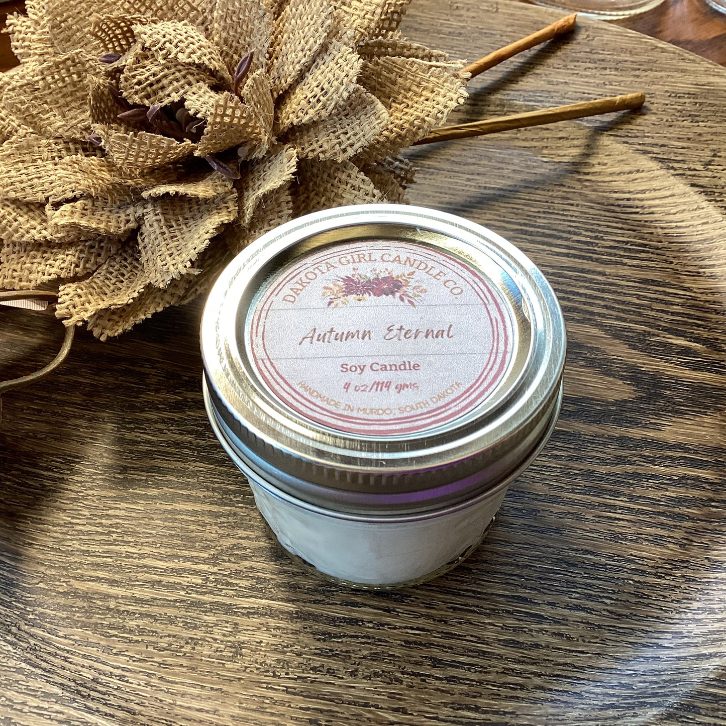 Autumn Eternal Scent - Soy Candle | Clear Mason Jar | Ball Mason Jar | Farmhouse Style | Country Style