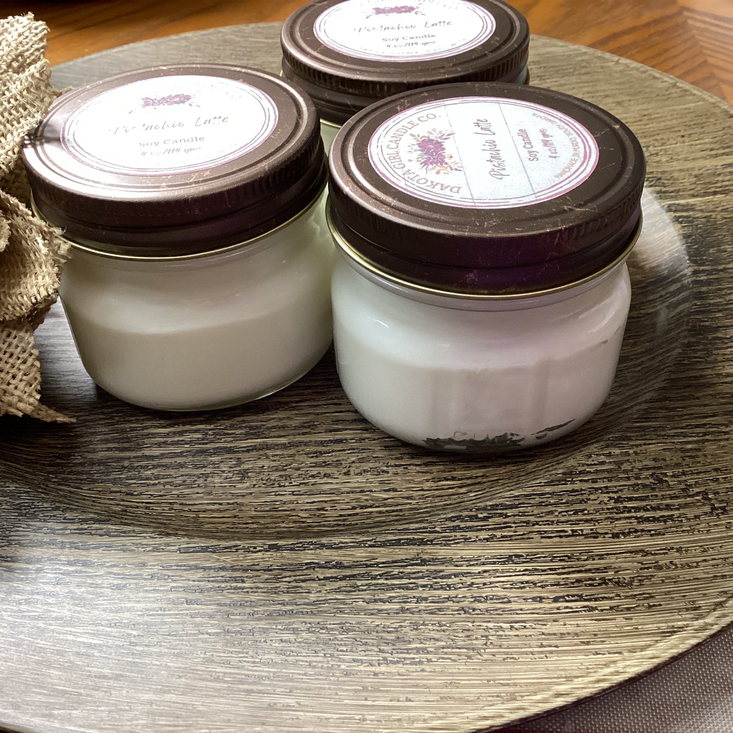 Pistachio Latte Scented - Soy Candle | Clear Mason Jar | Ball Mason Jar | Farmhouse Style | Country Style