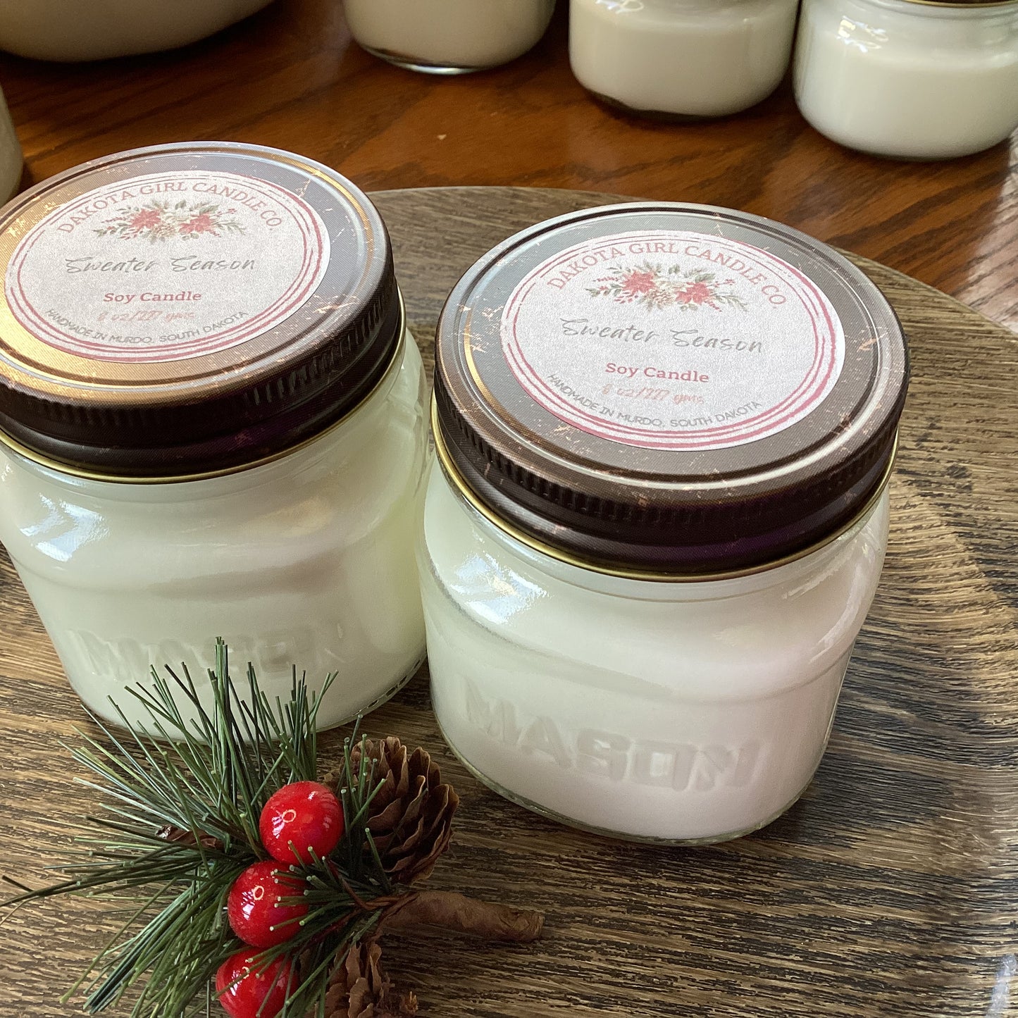 Sweater Season Scented - Soy Candle | Clear Mason Jar | Ball Mason Jar | Farmhouse Style | Country Style