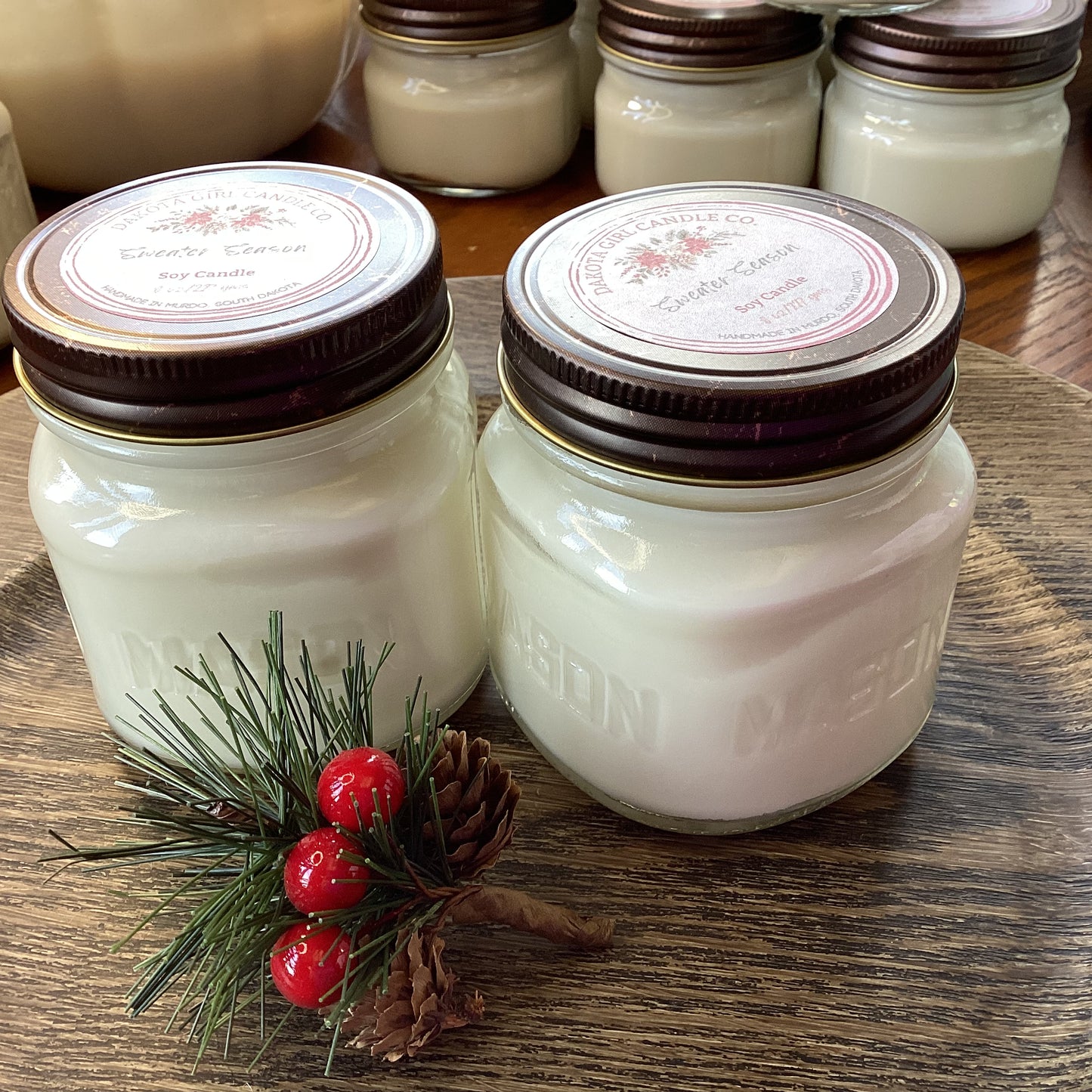 Sweater Season Scented - Soy Candle | Clear Mason Jar | Ball Mason Jar | Farmhouse Style | Country Style