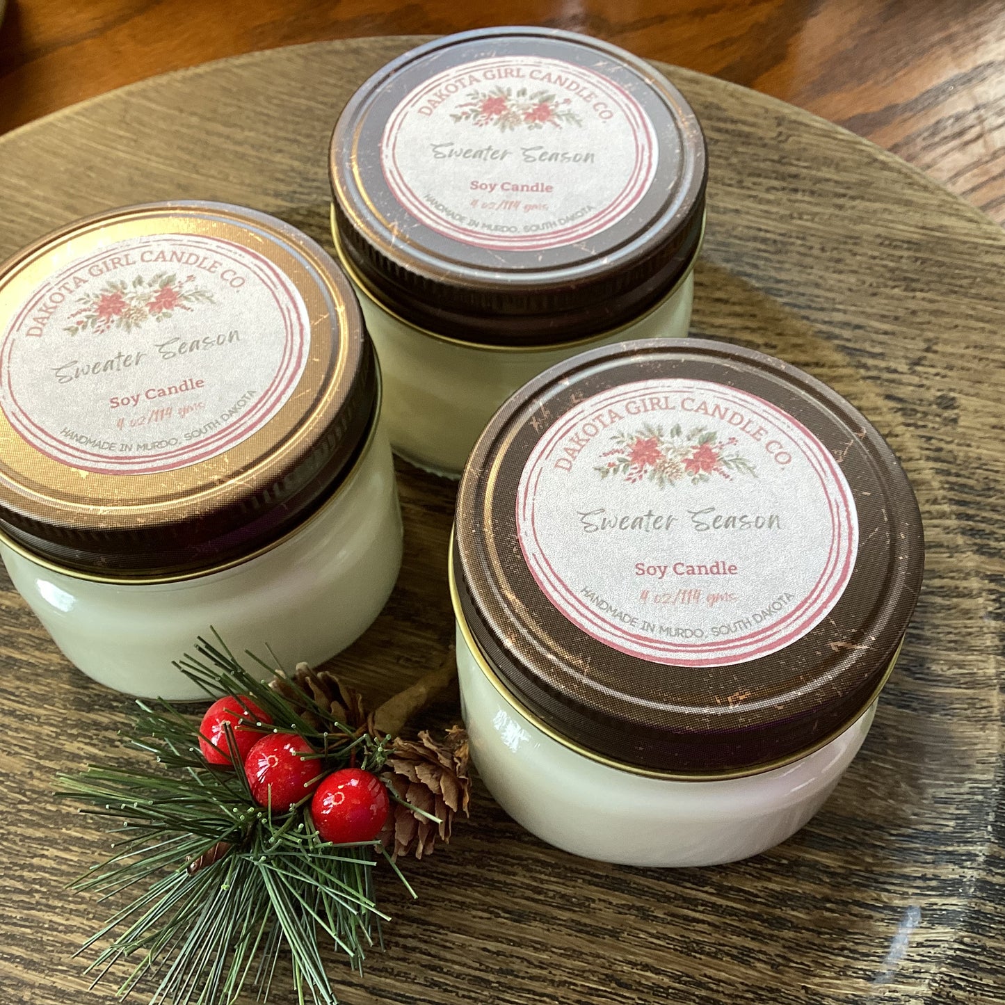 Sweater Season Scented - Soy Candle | Clear Mason Jar | Ball Mason Jar | Farmhouse Style | Country Style