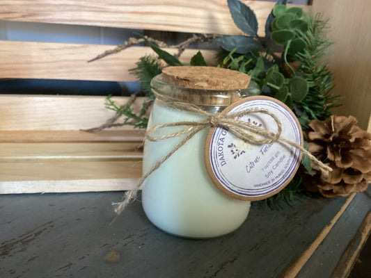 Heavy Glass | Milk Bottle Style | Candle with Cork Lid | Rustic | Soy Candle, 7 oz.