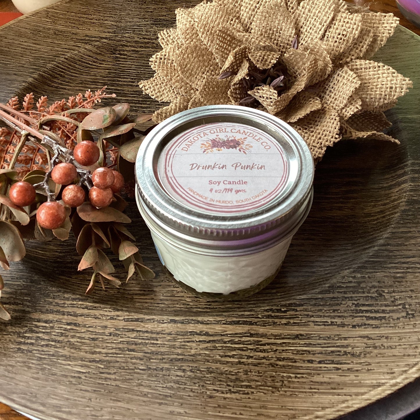 Clear Mason Jar | Ball Mason Jar | Farmhouse Style | Country Style | Soy Candle | Drunkin Punkin Scent