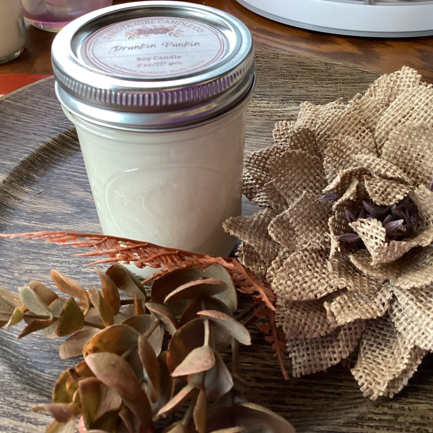 Clear Mason Jar | Ball Mason Jar | Farmhouse Style | Country Style | Soy Candle | Drunkin Punkin Scent