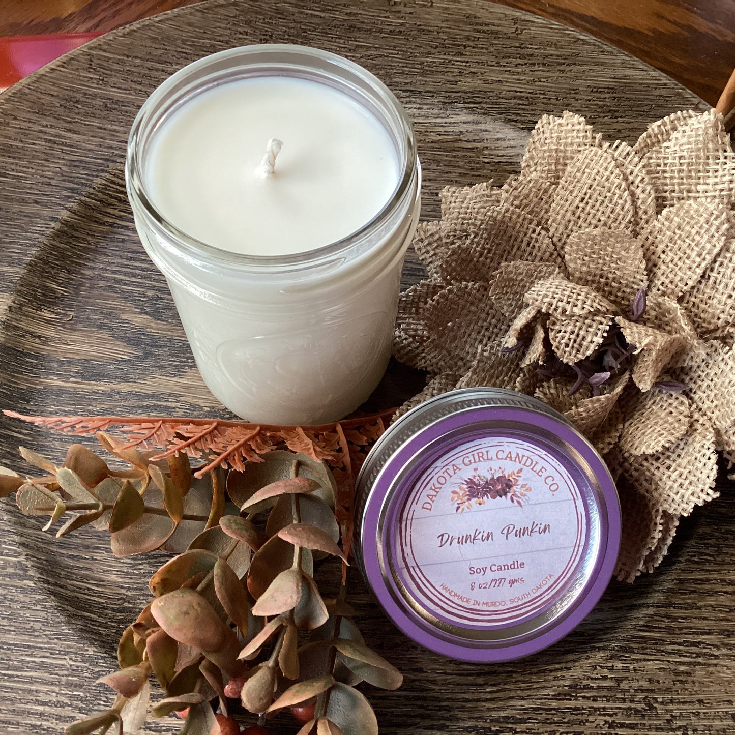 Clear Mason Jar | Ball Mason Jar | Farmhouse Style | Country Style | Soy Candle | Drunkin Punkin Scent